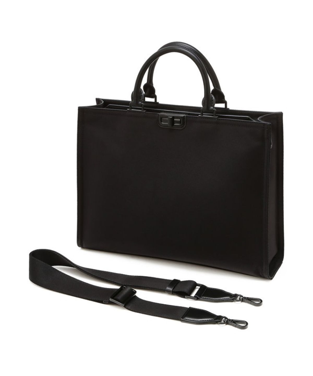 닥스 남성 액세서리(DAKS MEN'S ACCESSORIES) 블랙 버클장식 나일론 서류가방_DBBA6E029BK