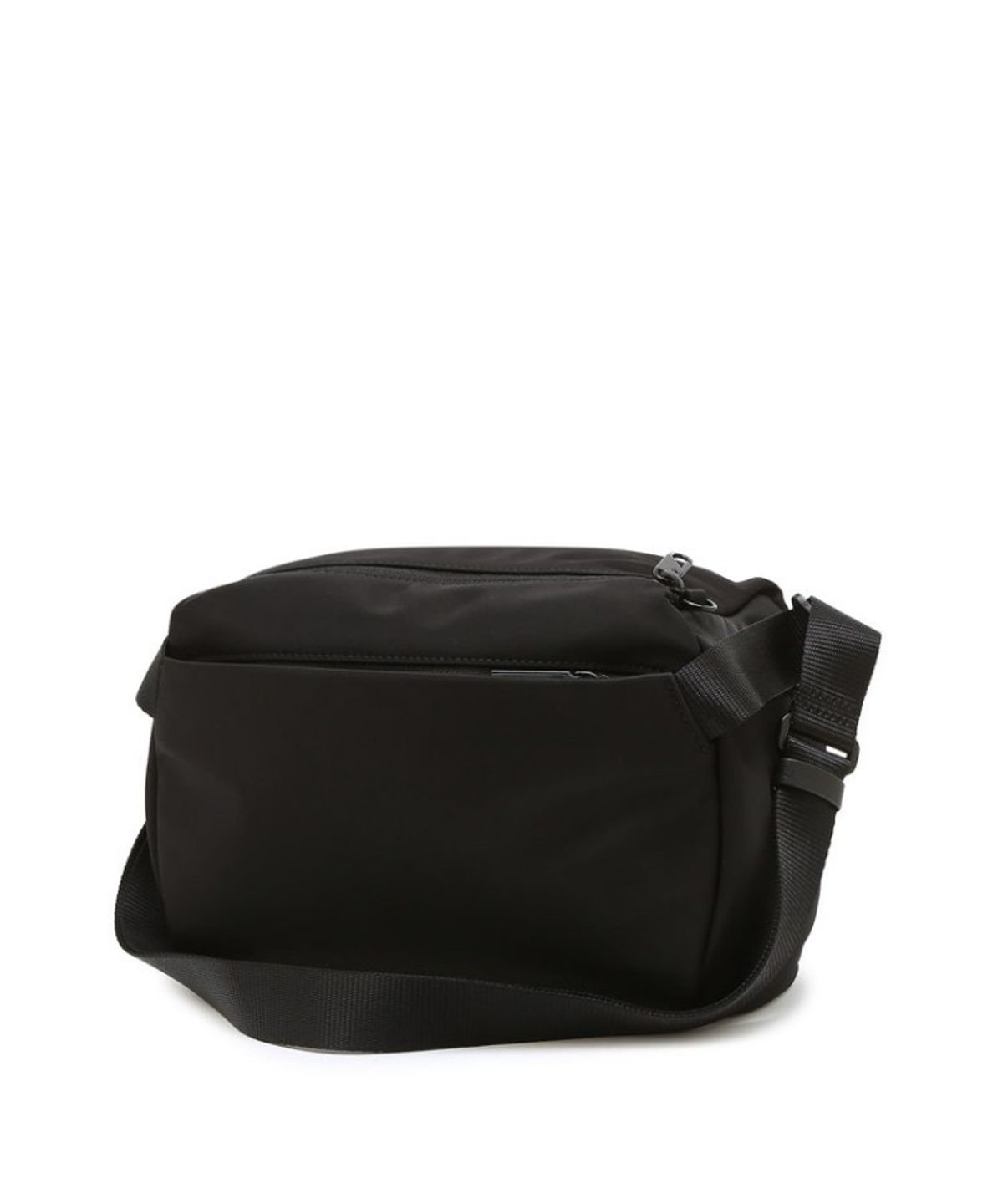 닥스 남성 액세서리(DAKS MEN'S ACCESSORIES) 블랙 로고장식 가죽 크로스백_DBBA6E856BK