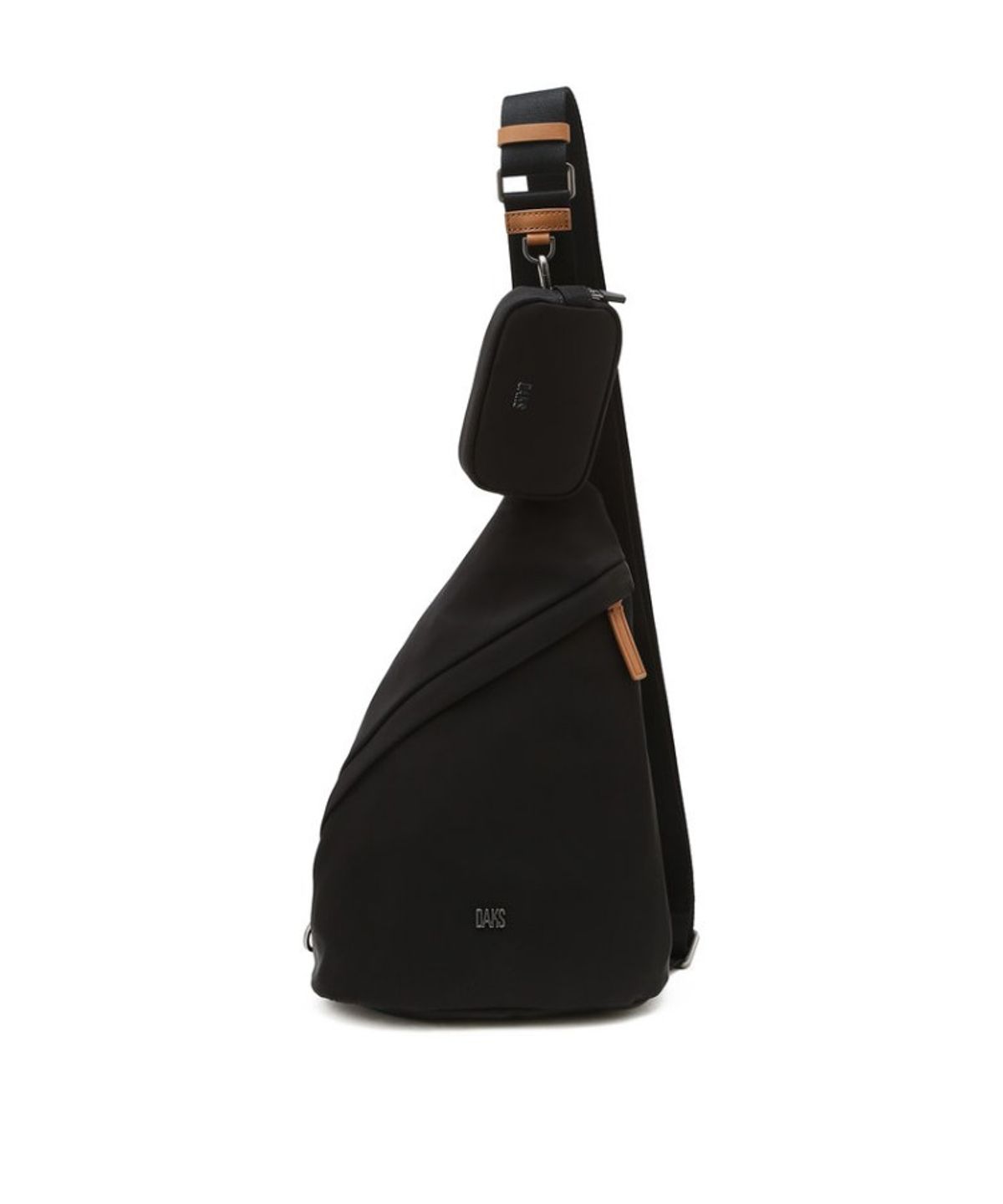 닥스 남성 액세서리(DAKS MEN'S ACCESSORIES) 블랙 로고장식 나일론 슬링백_DBBA6E855BK