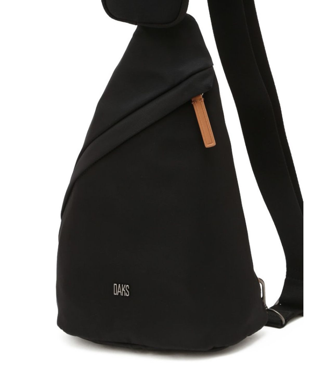 닥스 남성 액세서리(DAKS MEN'S ACCESSORIES) 블랙 로고장식 나일론 슬링백_DBBA6E855BK