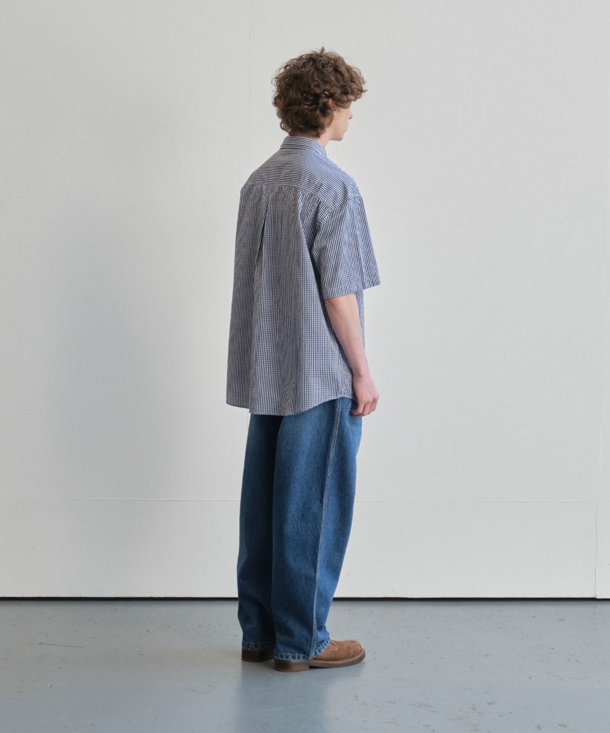 홀리선(HORLISUN) Blueborn Damage Loose Denim Pants Normal Navy