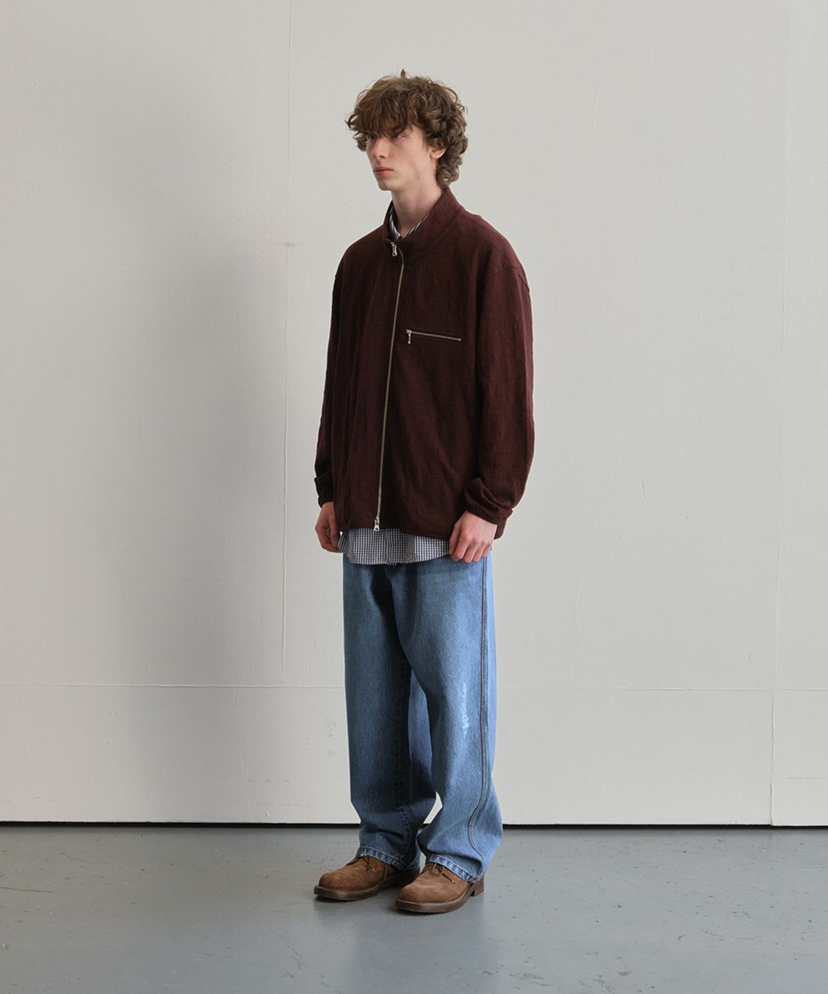 홀리선(HORLISUN) Blueborn Damage Loose Denim Pants Light Blue