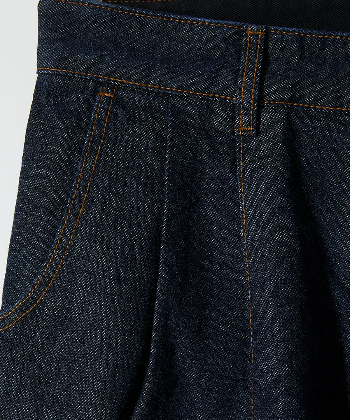 홀리선(HORLISUN) Nileblue Wide Pleats Denim Pants Dark Navy