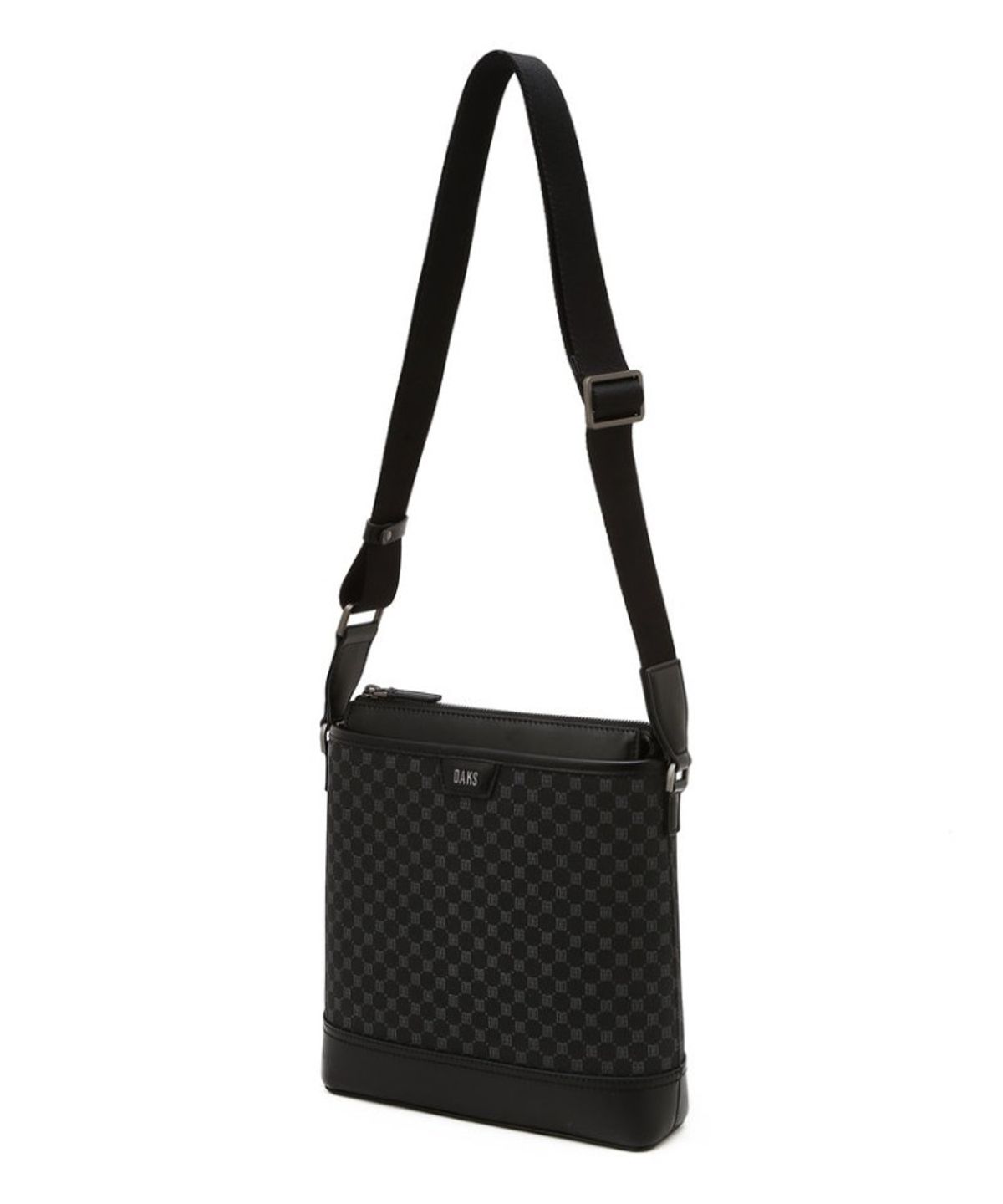 닥스 남성 액세서리(DAKS MEN'S ACCESSORIES) 블랙 DD로고 가죽 크로스백_DBBA6F471BK