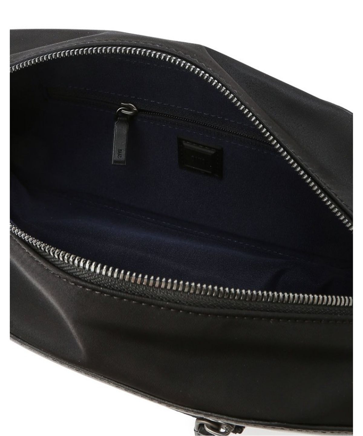 닥스 남성 액세서리(DAKS MEN'S ACCESSORIES) 블랙 로고장식 가죽 슬링백_DBBA6E854BK