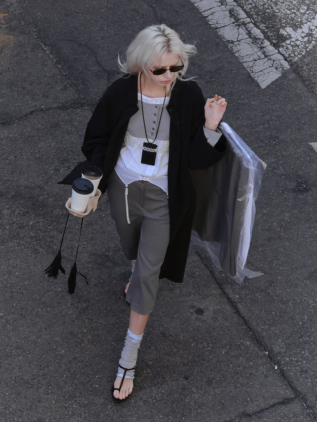 최에(CHOIAE) Tassel Single Trench Coat - Belt SET