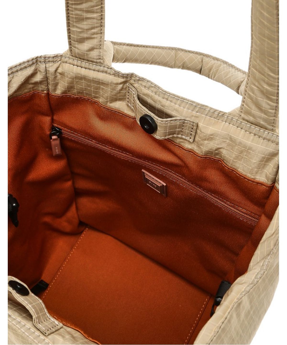 닥스 남성 액세서리(DAKS MEN'S ACCESSORIES) 베이지 체크 나일론 토트백_DBBA6EG52I2