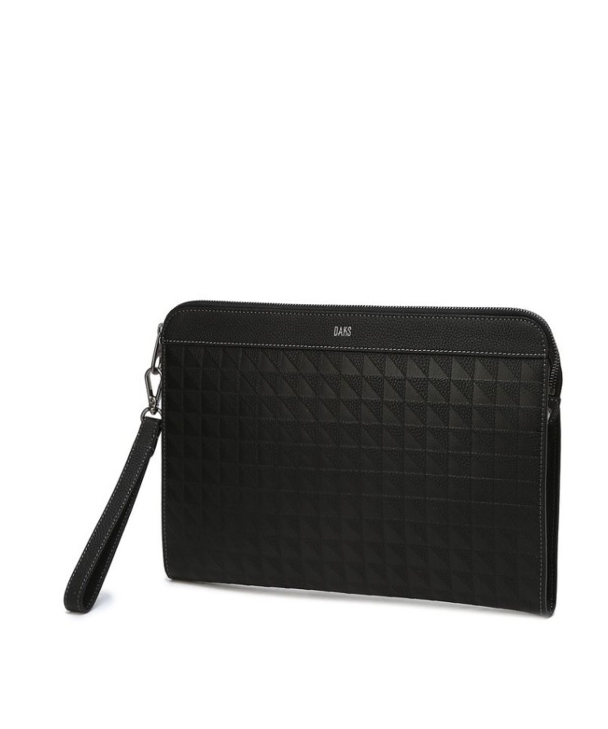 닥스 남성 액세서리(DAKS MEN'S ACCESSORIES) 블랙 그리드패턴 소가죽_DBBA6E269BK