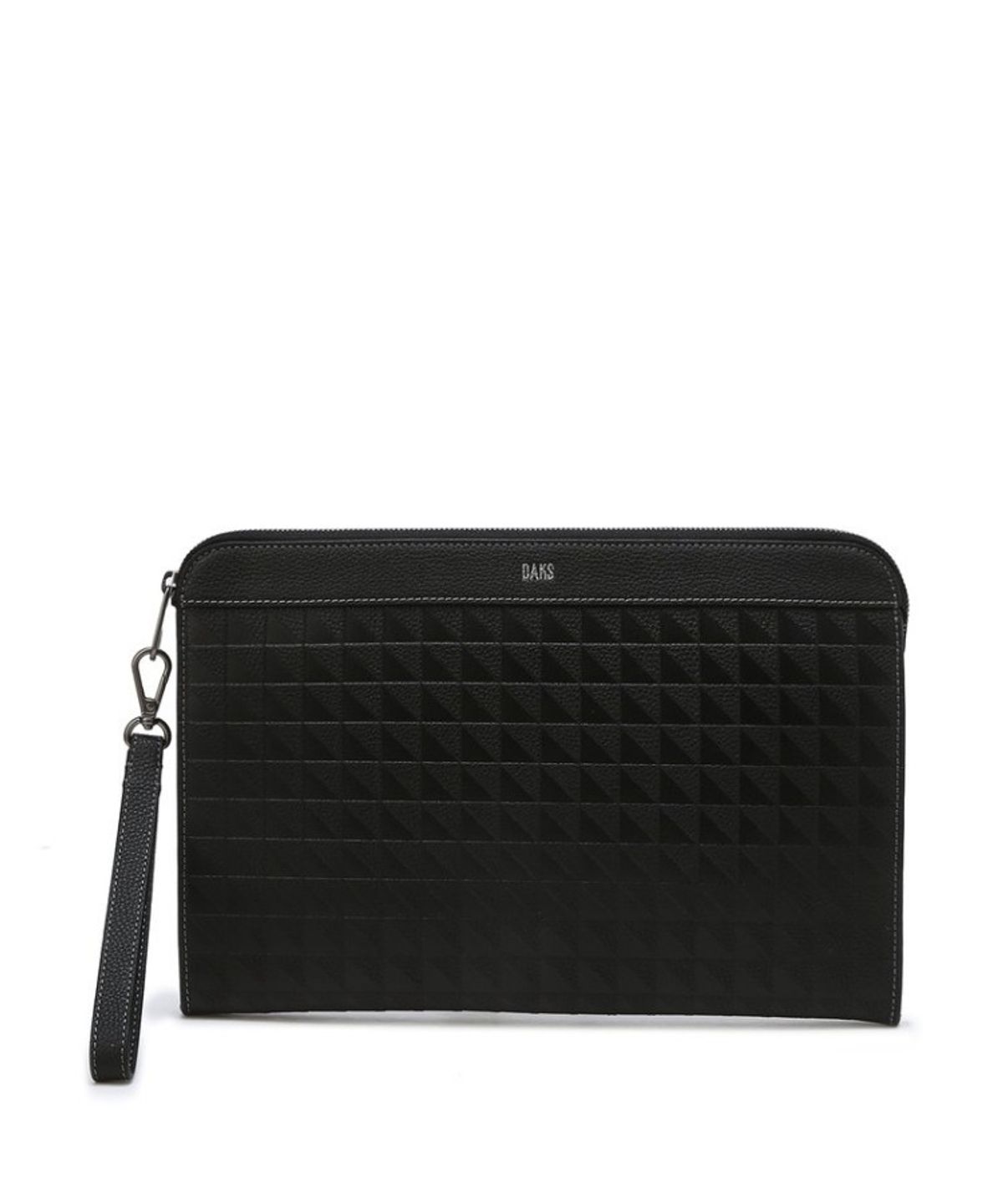 닥스 남성 액세서리(DAKS MEN'S ACCESSORIES) 블랙 그리드패턴 소가죽_DBBA6E269BK