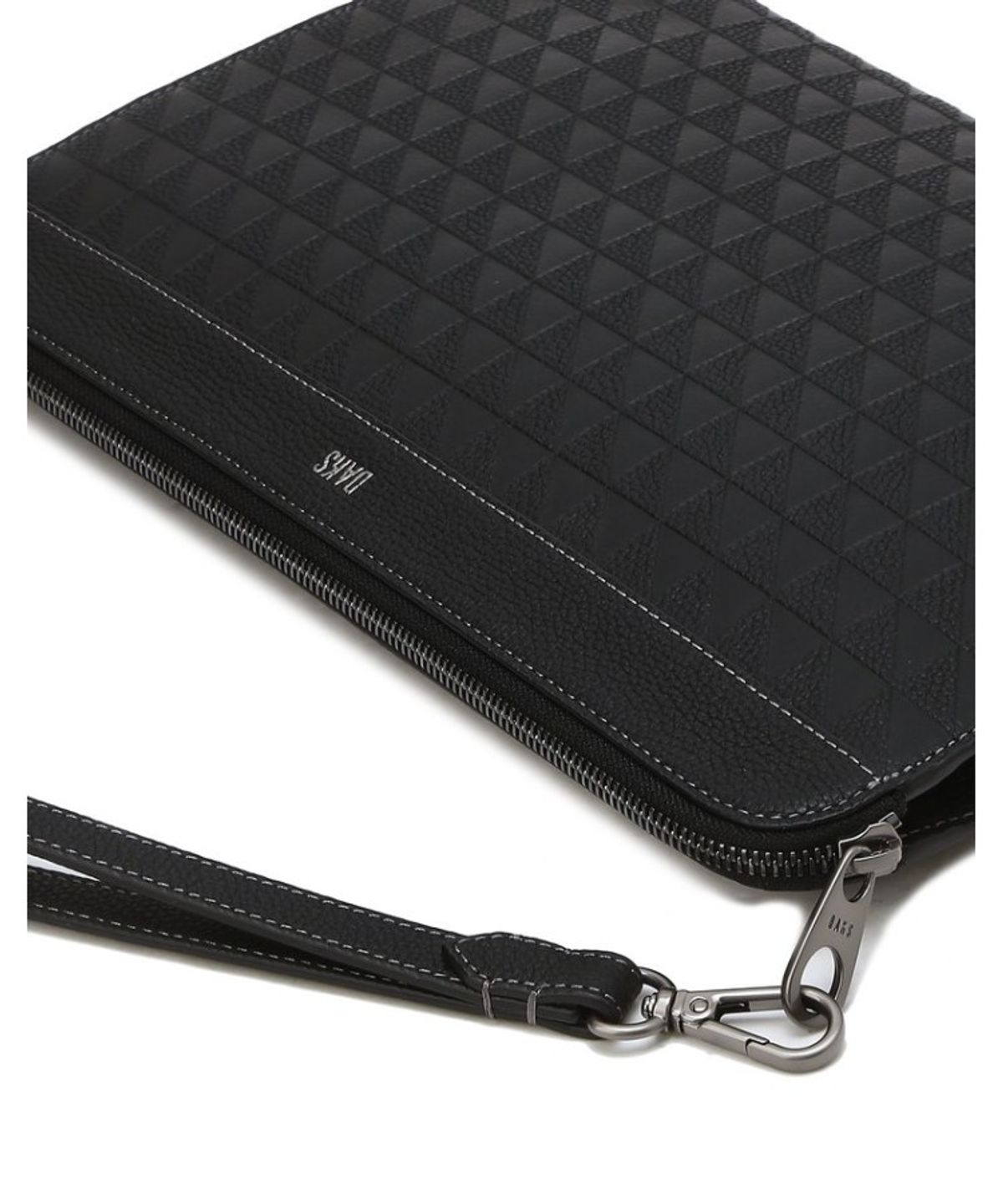 닥스 남성 액세서리(DAKS MEN'S ACCESSORIES) 블랙 그리드패턴 소가죽_DBBA6E269BK