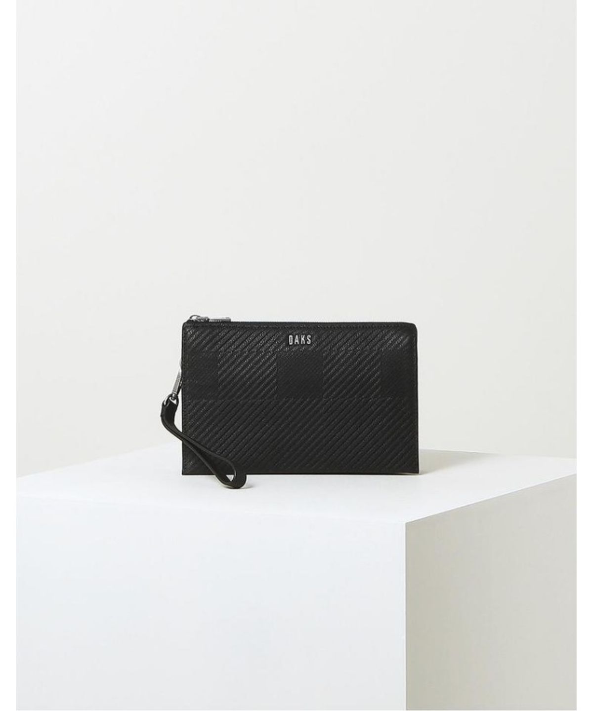 닥스 남성 액세서리(DAKS MEN'S ACCESSORIES) 블랙 체크배색 소가죽_DBBA6E305BK