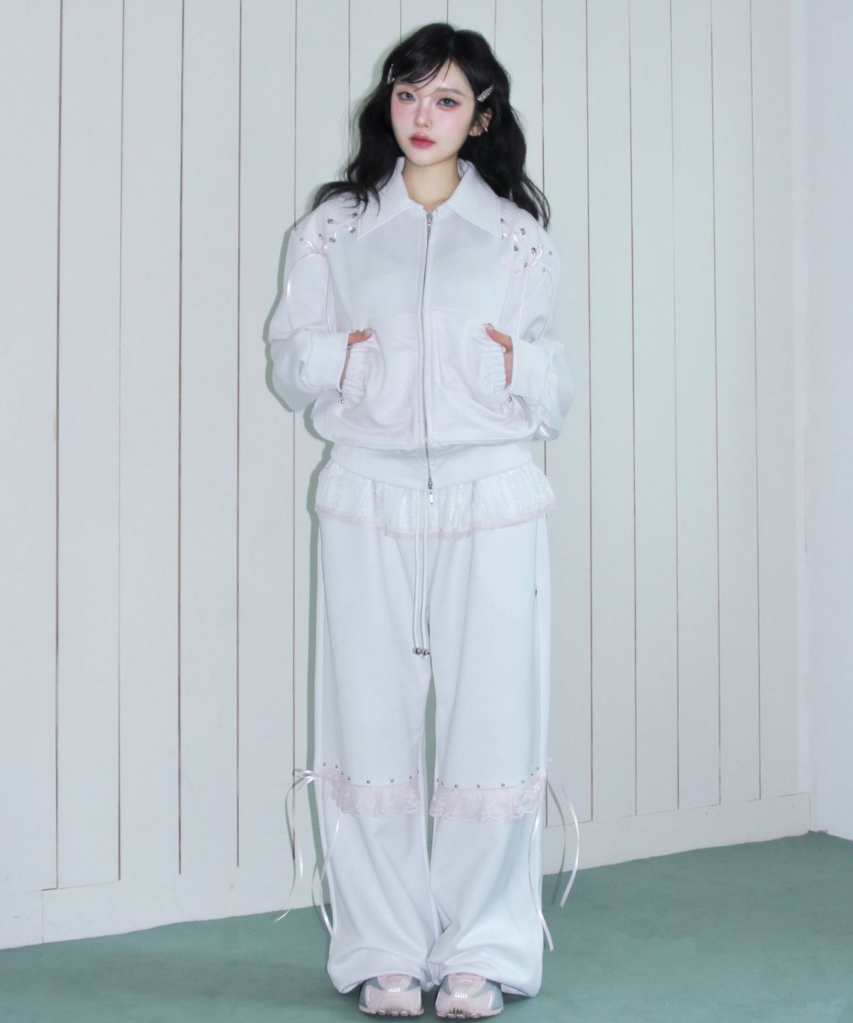 체리퀴리(CHERRYQUIRI) angel sheer layered jersey pt - white