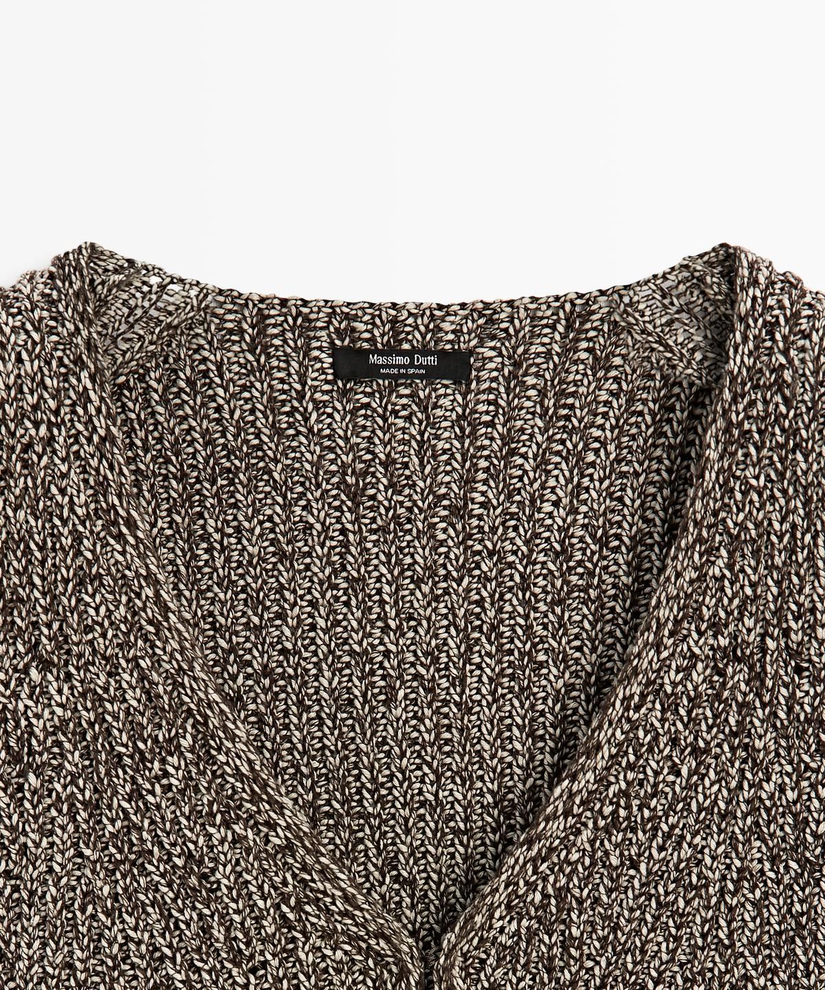 마시모두띠(MASSIMO DUTTI) 브이넥 코튼 블렌드 니트 베스트
