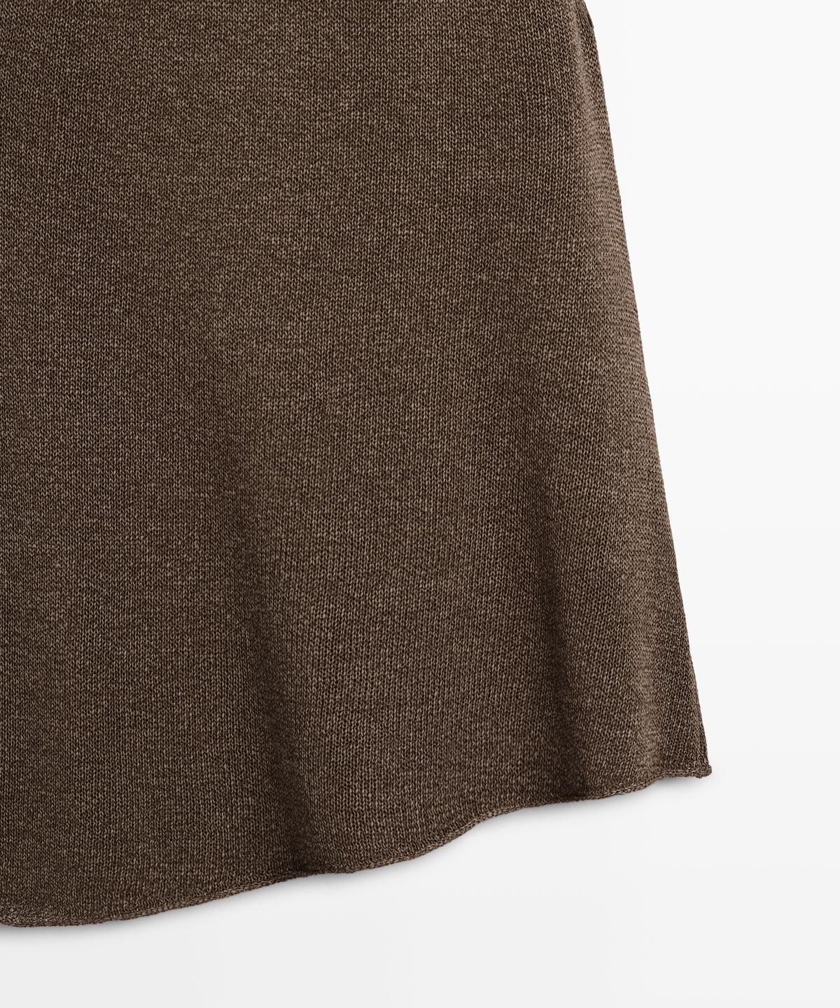 마시모두띠(MASSIMO DUTTI) 홀터넥 니트 언밸런스 토탈룩 탑