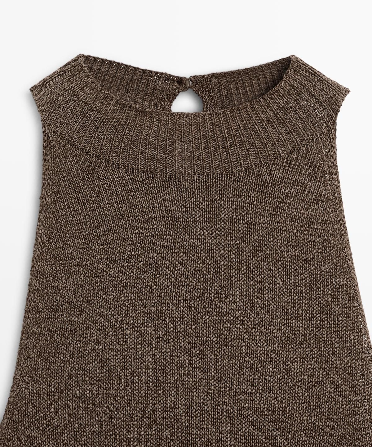 마시모두띠(MASSIMO DUTTI) 홀터넥 니트 언밸런스 토탈룩 탑
