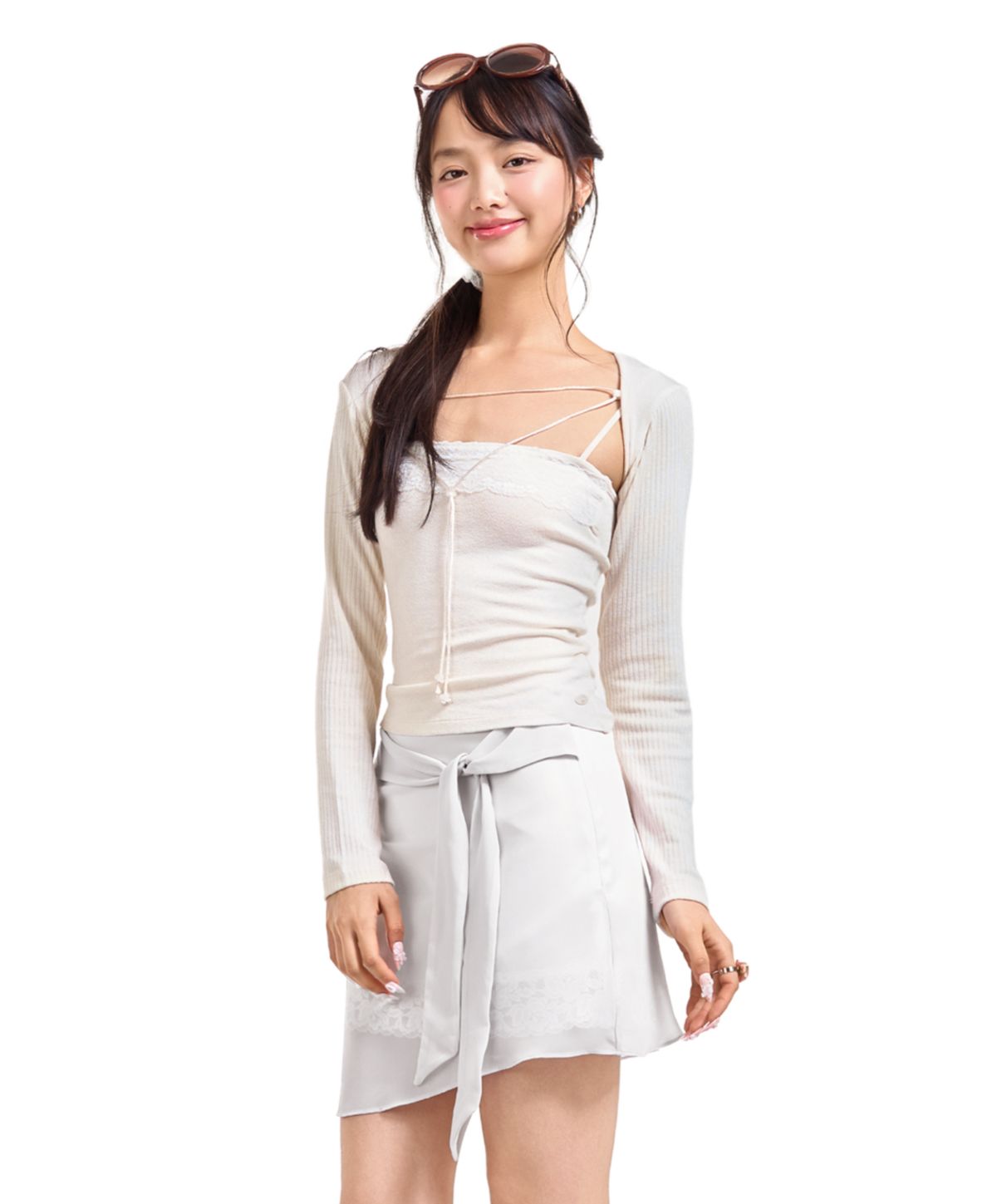 포어링(FORUSRING) Lily lace bolero set-up (ivory)