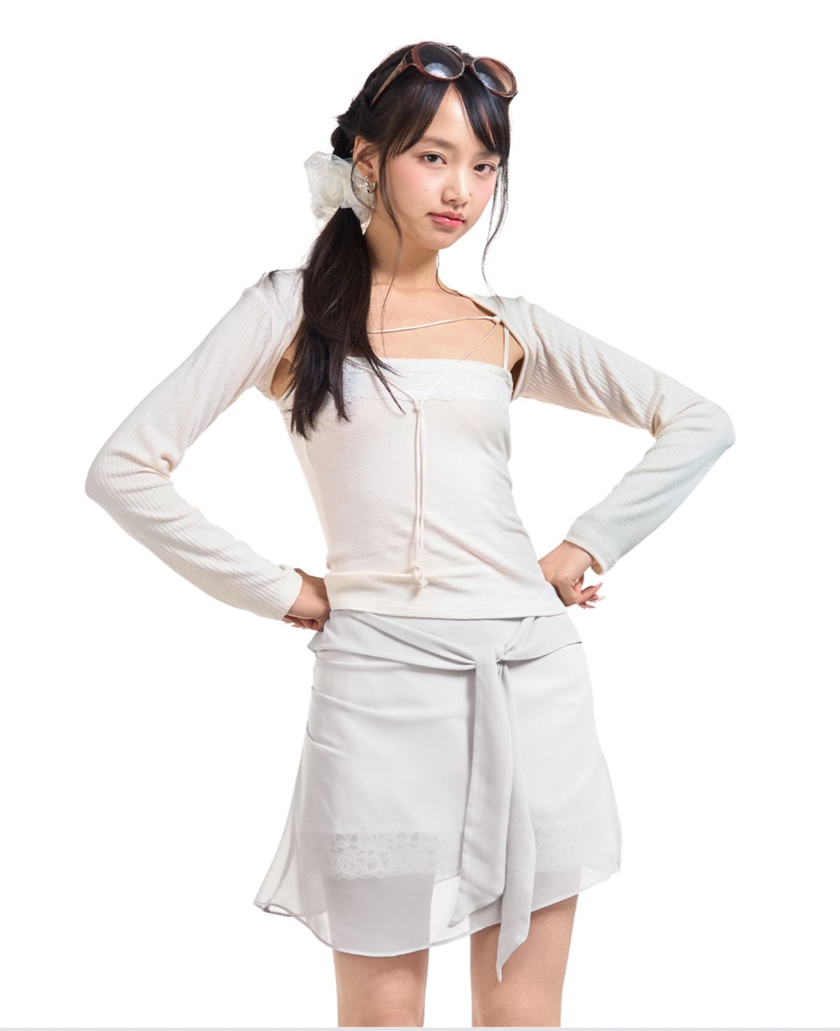 포어링(FORUSRING) Lily lace bolero set-up (ivory)