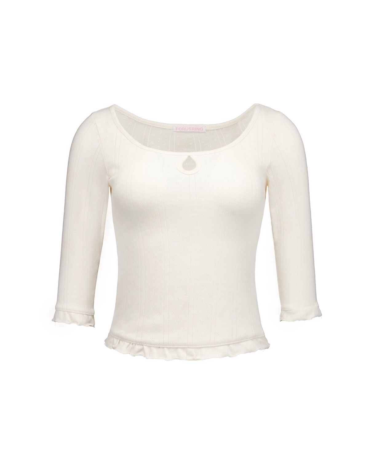 포어링(FORUSRING) Blossom back-ribbon top (ivory)