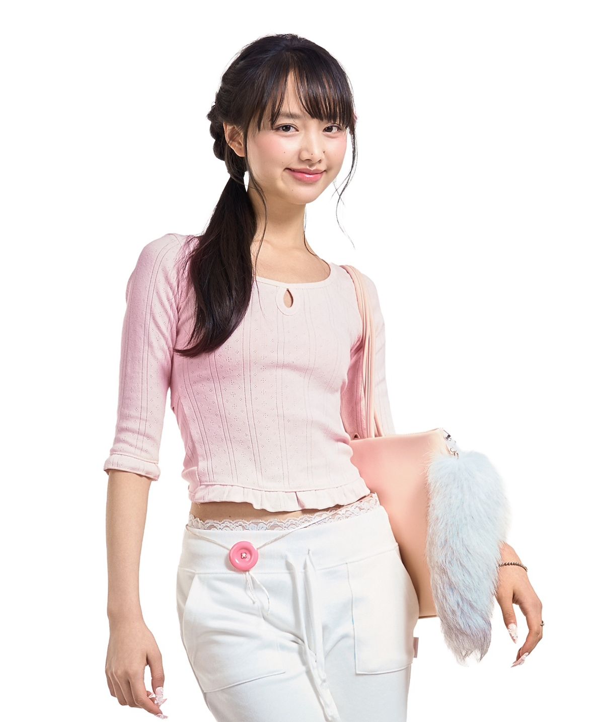 포어링(FORUSRING) Blossom back-ribbon top (pink)