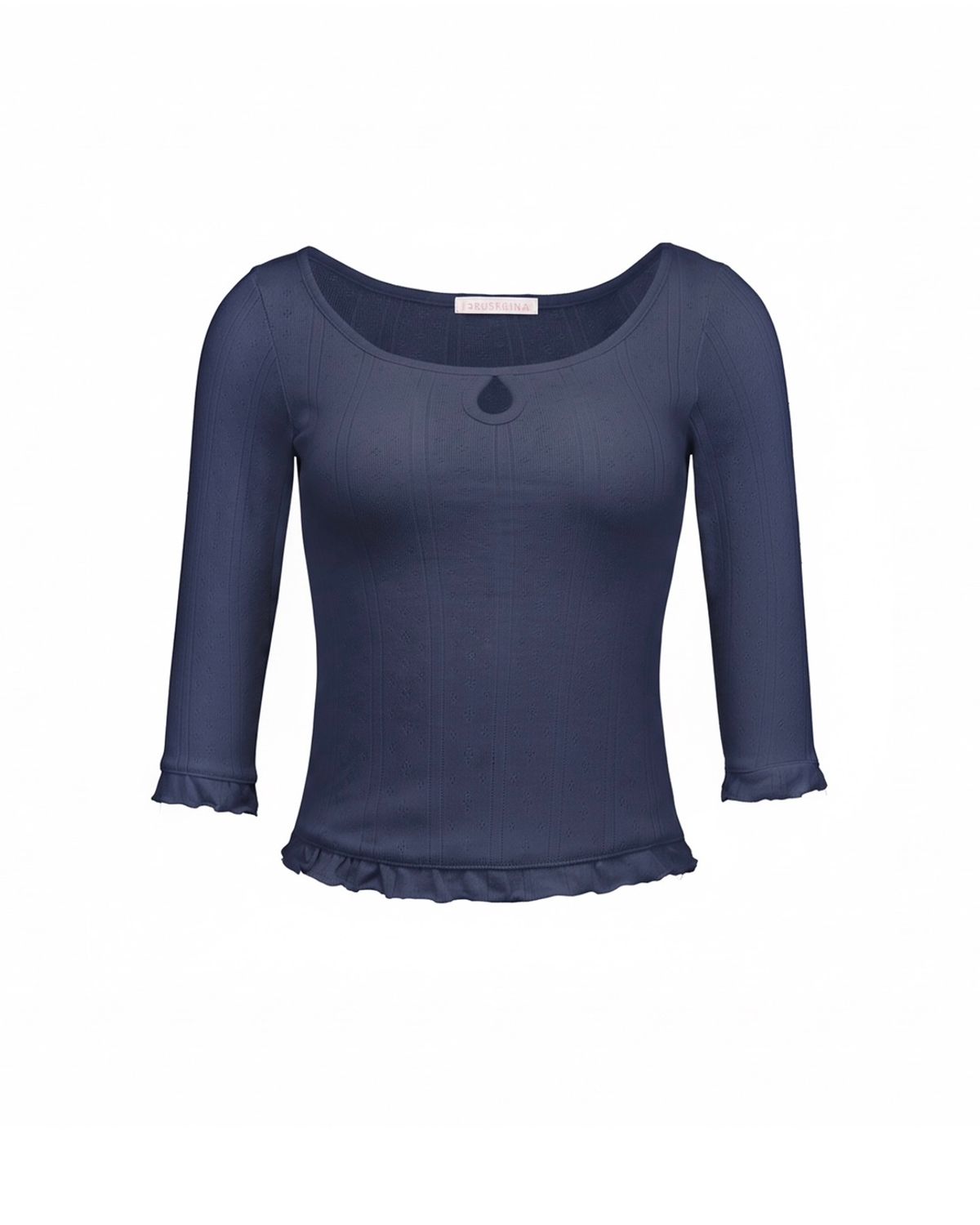 포어링(FORUSRING) Blossom back-ribbon top (navy)