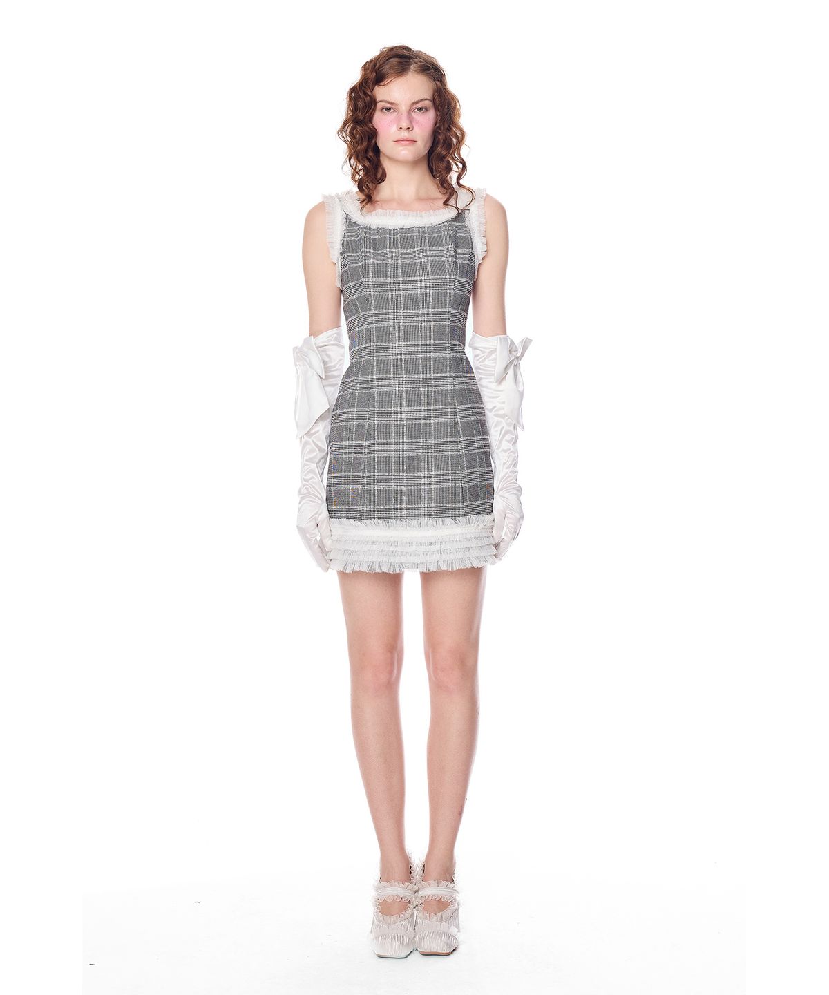 그리디어스(GREEDILOUS) Check Lace Sleeveless Onepiece