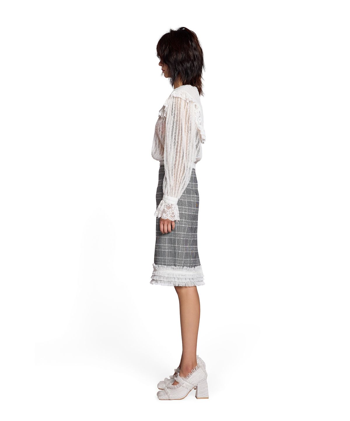 그리디어스(GREEDILOUS) Floral Seethrough Sailor Shirt