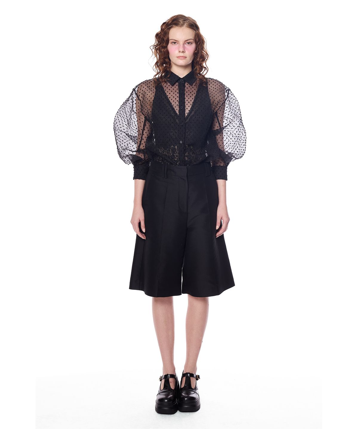 그리디어스(GREEDILOUS) Sheer Dot Shirt