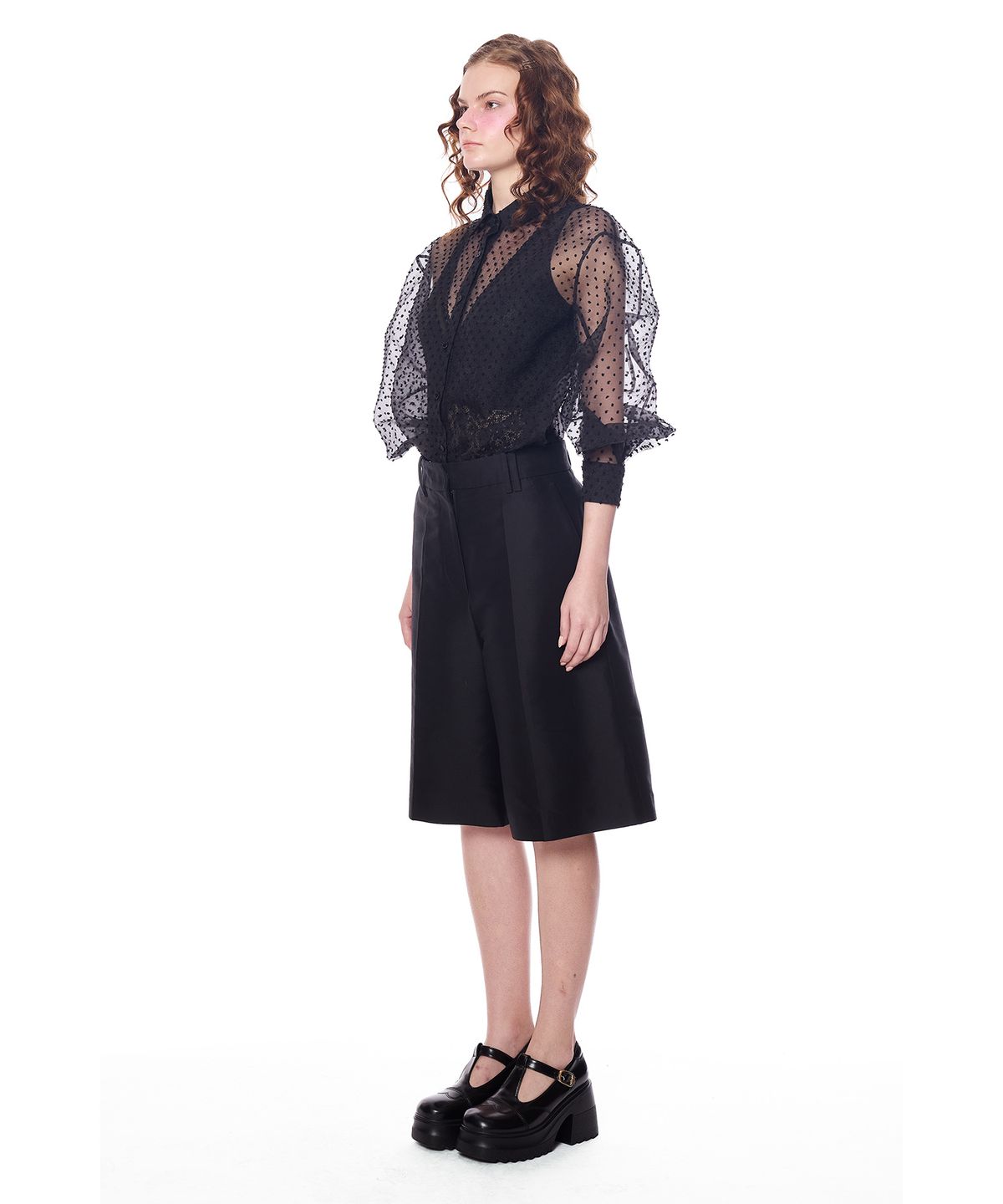 그리디어스(GREEDILOUS) Sheer Dot Shirt