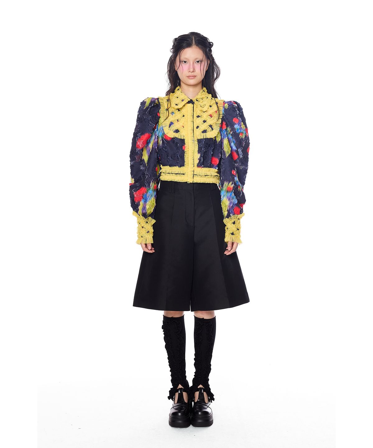 그리디어스(GREEDILOUS) Blur Floral Long Sleeve Lace Shirt