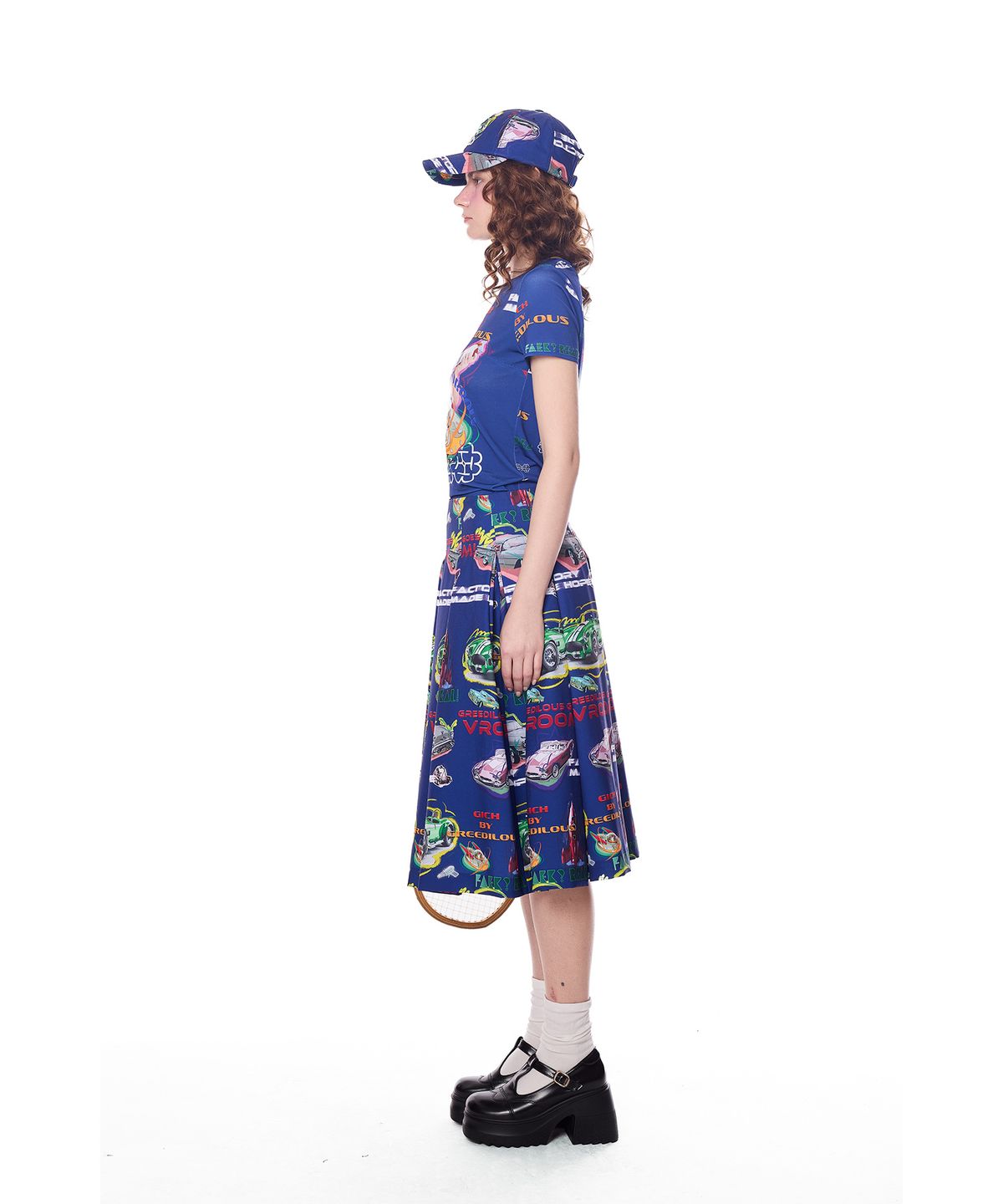 그리디어스(GREEDILOUS) Racing Club Pleated Long Skirt