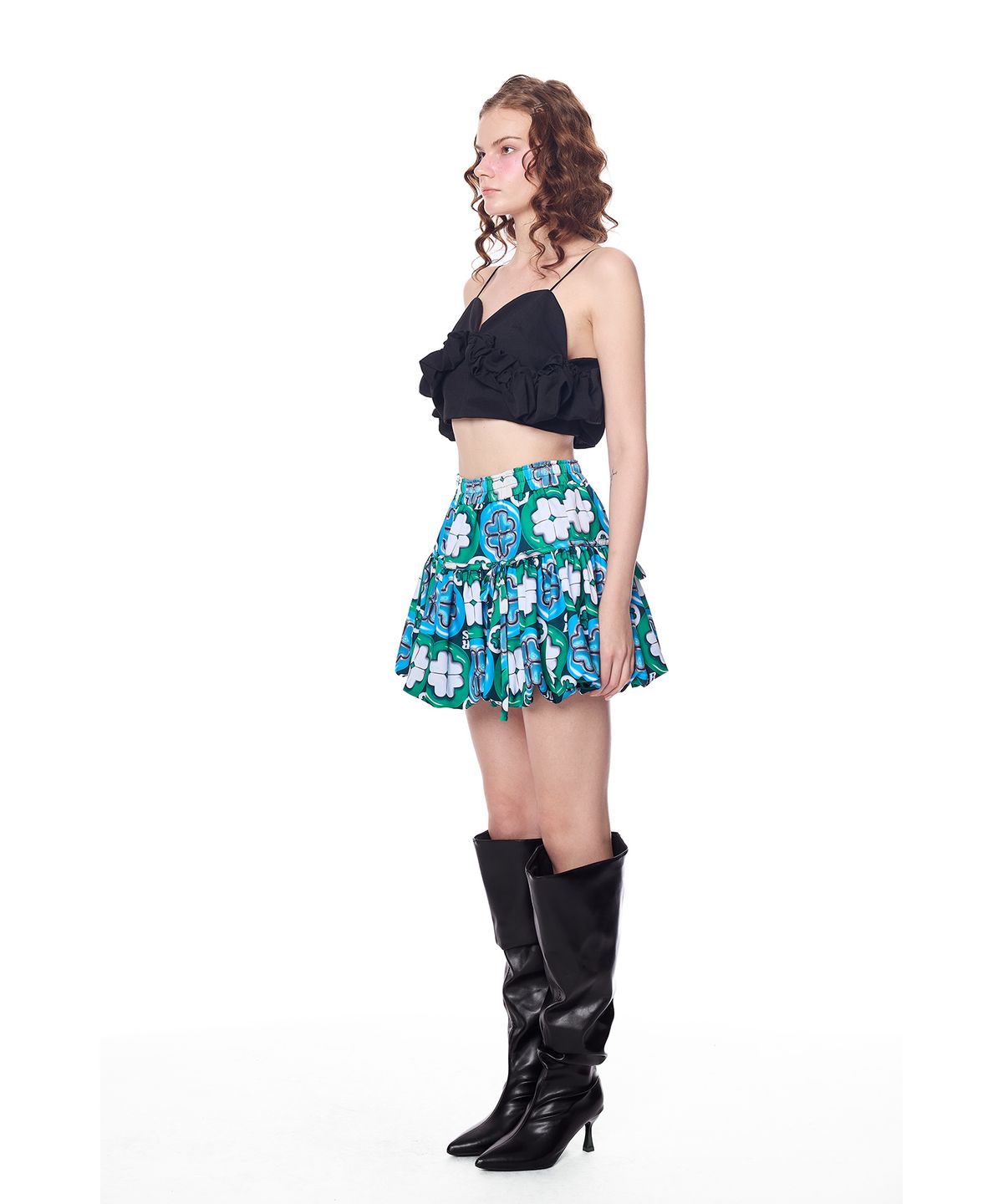 그리디어스(GREEDILOUS) Signature Floral Frill Skirt