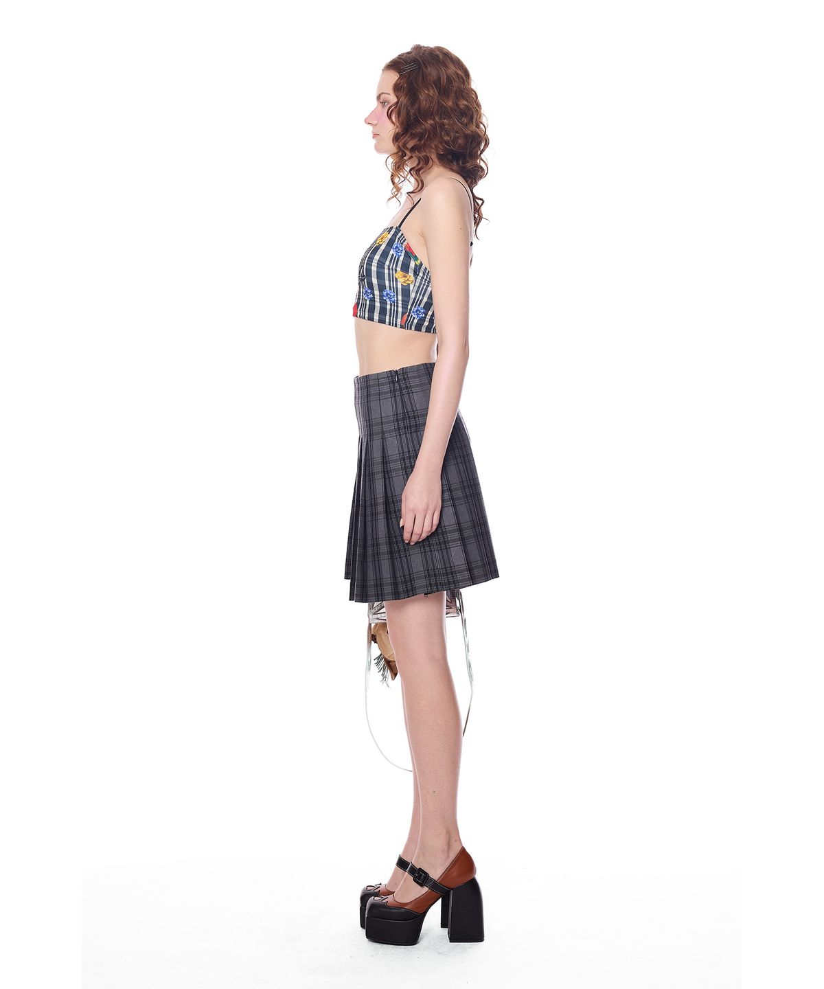 그리디어스(GREEDILOUS) Plaid Pattern Pleated Skirt
