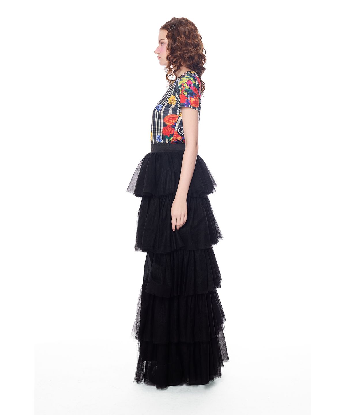 그리디어스(GREEDILOUS) Lace Tiered Ruffle long skirt