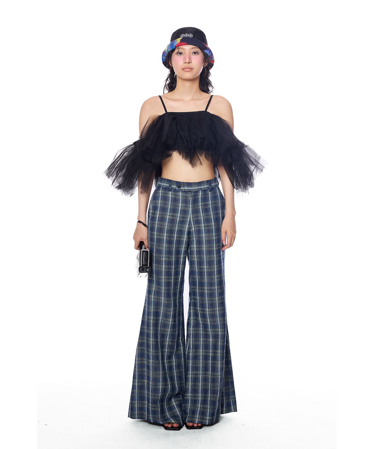 그리디어스(GREEDILOUS) Ruffle Sheer Tank Top