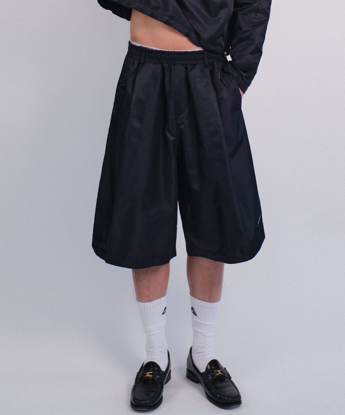 레코딩하우스(RECORDINGHOUSE) REC NYLON HALF PANTS [NAVY]