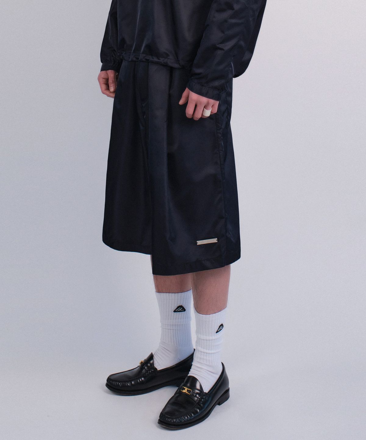 레코딩하우스(RECORDINGHOUSE) REC NYLON HALF PANTS [NAVY]