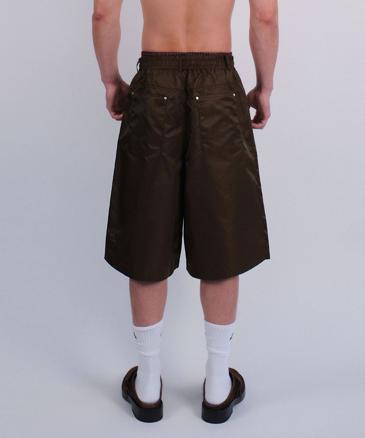 레코딩하우스(RECORDINGHOUSE) REC NYLON HALF PANTS [KHAKI]