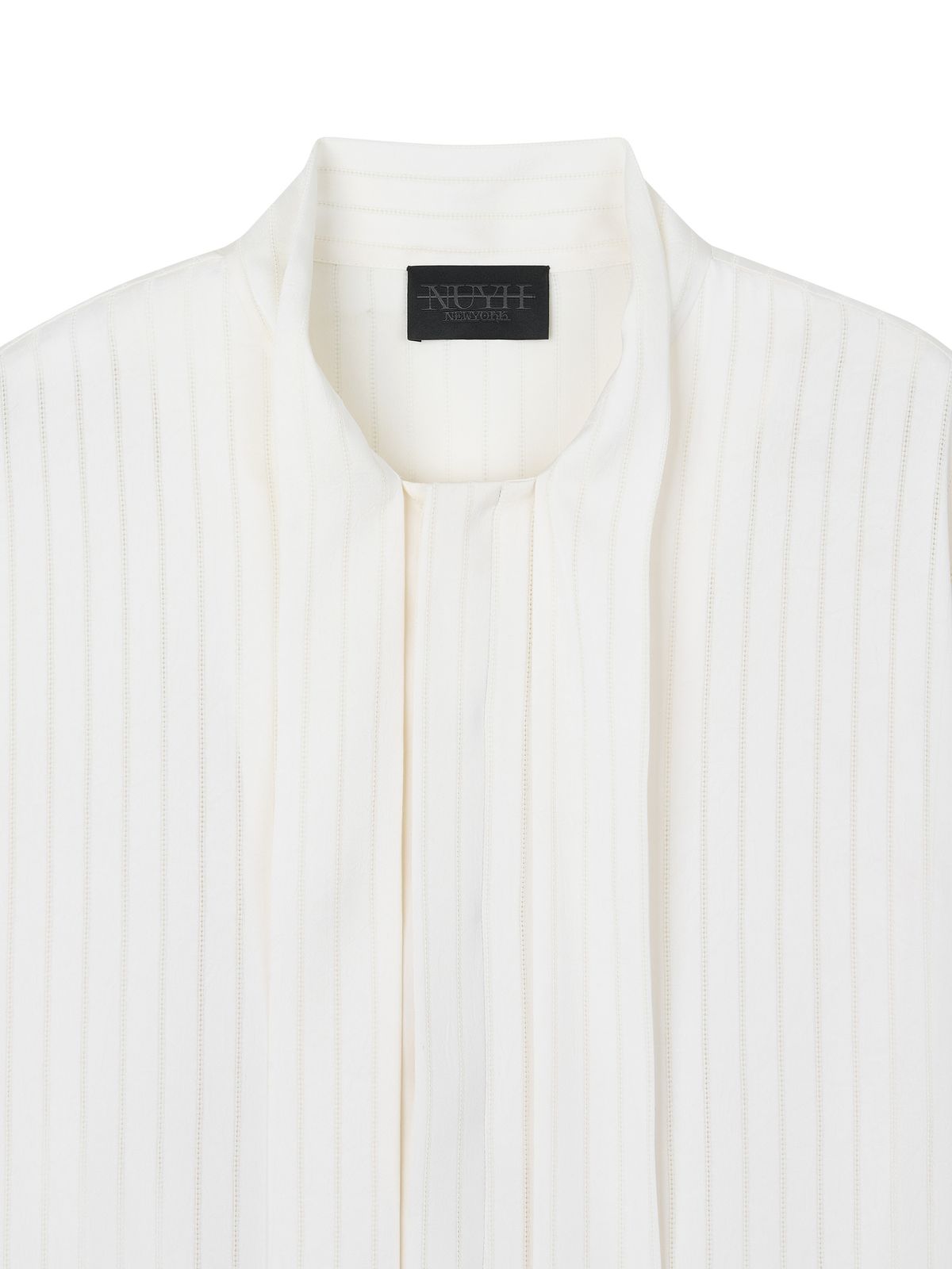 뉴이 뉴욕(NUYH NEWYORK) [PRET A PORTER] STRIPED TIE SHIRTS [BLACK/ECRU]