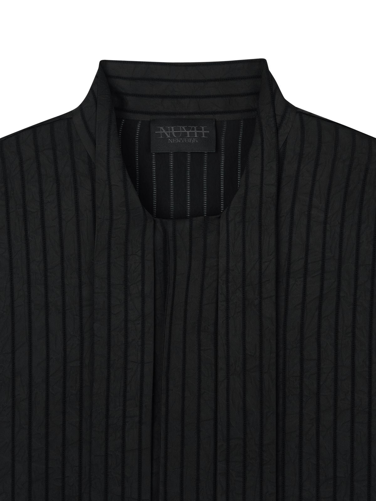 뉴이 뉴욕(NUYH NEWYORK) [PRET A PORTER] STRIPED TIE SHIRTS [BLACK/ECRU]