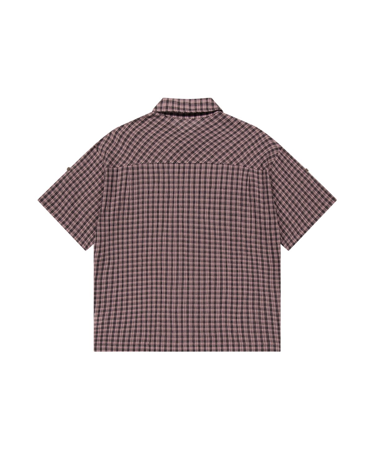 마하그리드(MAHAGRID) ROLL-UP CHECK HALF SHIRT PINK(MG2GMMW360A)