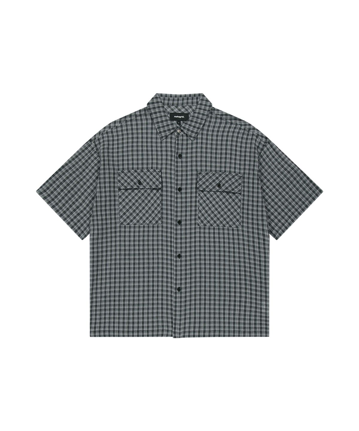 마하그리드(MAHAGRID) ROLL-UP CHECK HALF SHIRT CHARCOAL(MG2GMMW360A)