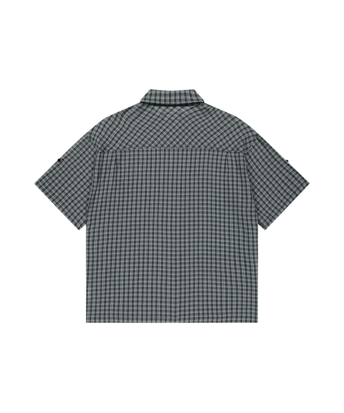 마하그리드(MAHAGRID) ROLL-UP CHECK HALF SHIRT CHARCOAL(MG2GMMW360A)