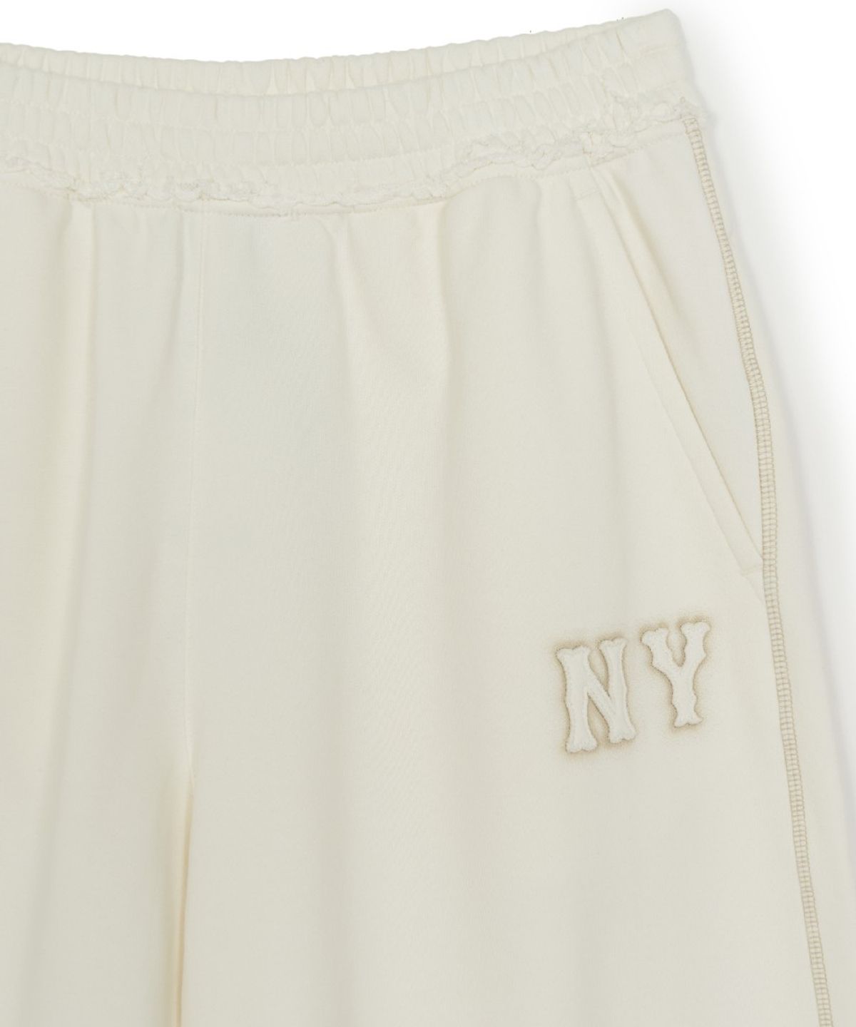 엠엘비(MLB) 베이직 빈티지 스티치 쿠퍼스 버뮤다 팬츠 NY (Cream)