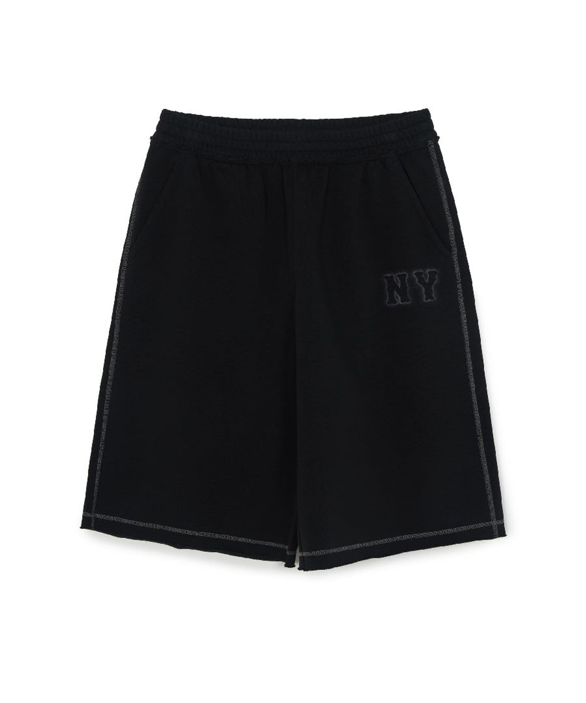 엠엘비(MLB) 베이직 빈티지 스티치 쿠퍼스 버뮤다 팬츠 NY (Black)