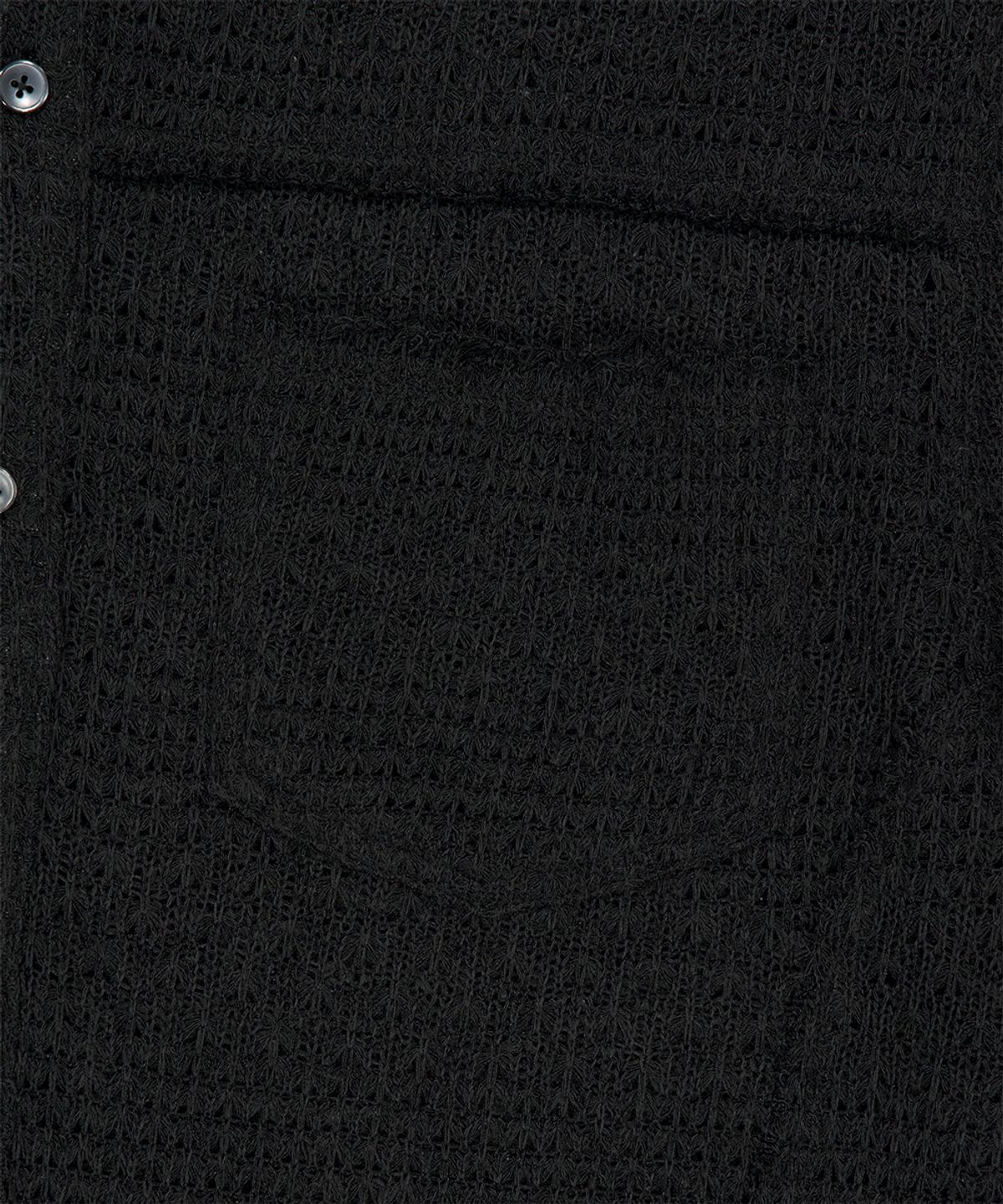 마하그리드(MAHAGRID) RAW CUT KNIT HALF SHIRT BLACK(MG2GMMW342A)