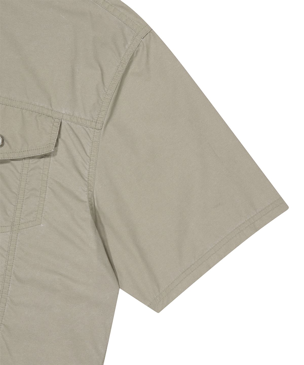 마하그리드(MAHAGRID) NYLON TRUCKER HALF SHIRT BEIGE(MG2GMMW341A)