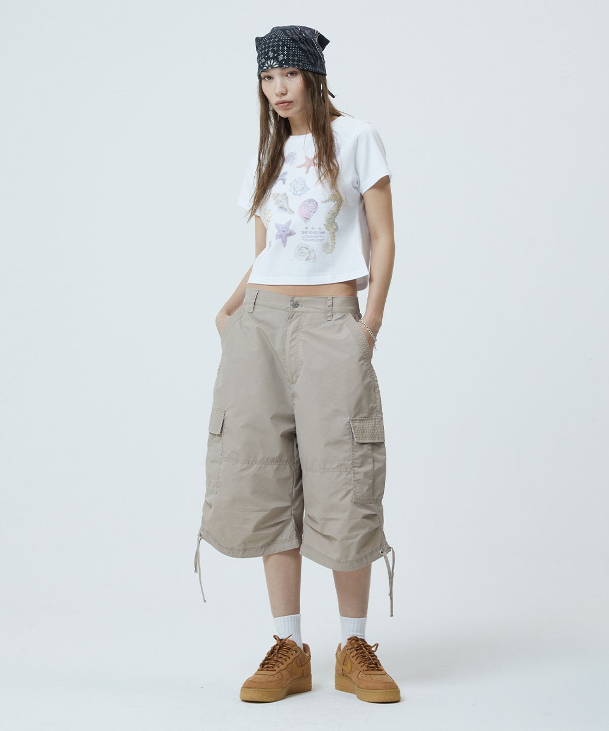 마하그리드(MAHAGRID) NYLON PARACHUTE SHORT BEIGE(MG2GMMPA60A)