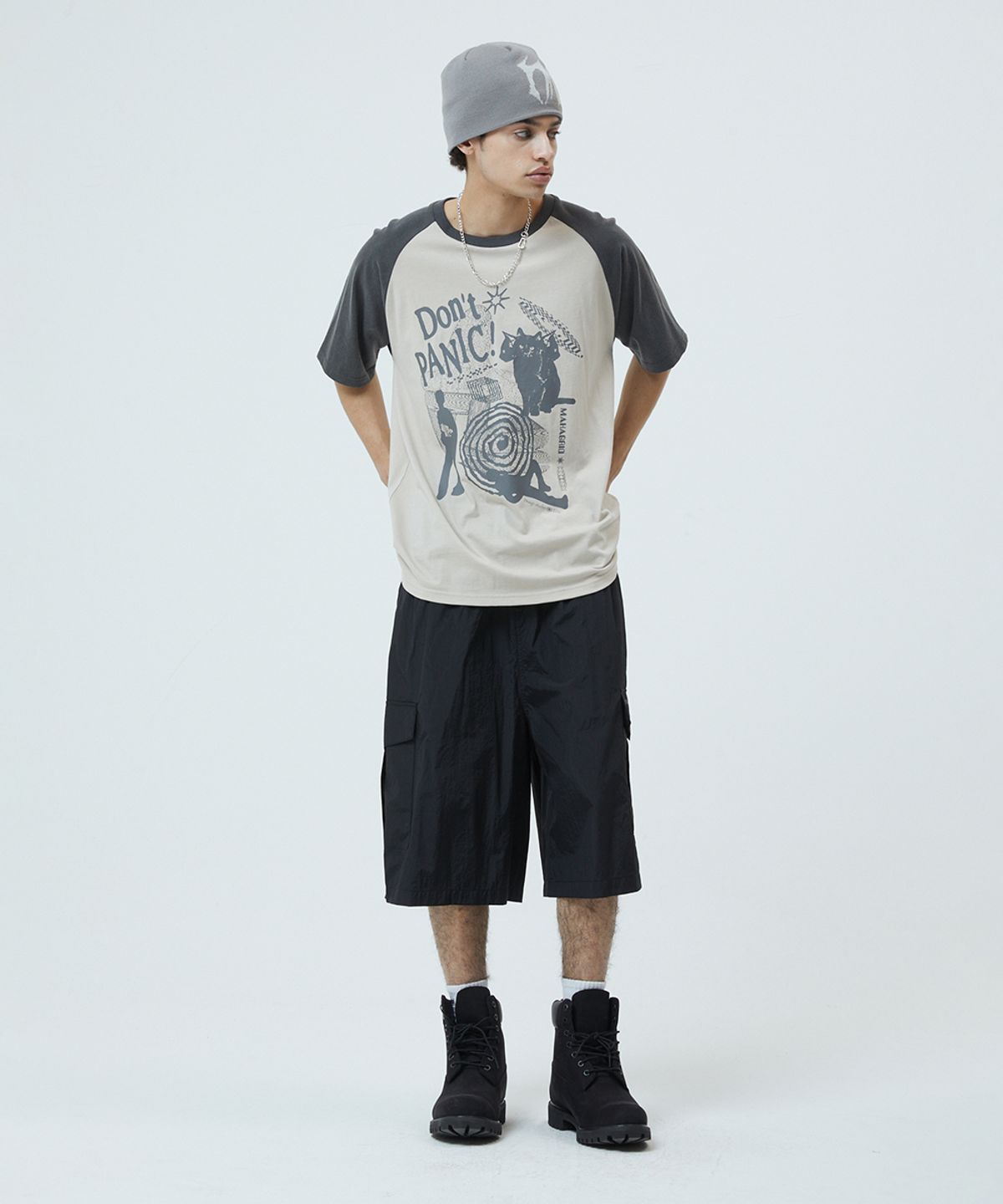 마하그리드(MAHAGRID) NYLON BERMUDA CARGO SHORT BEIGE(MG2GMMPA65A)