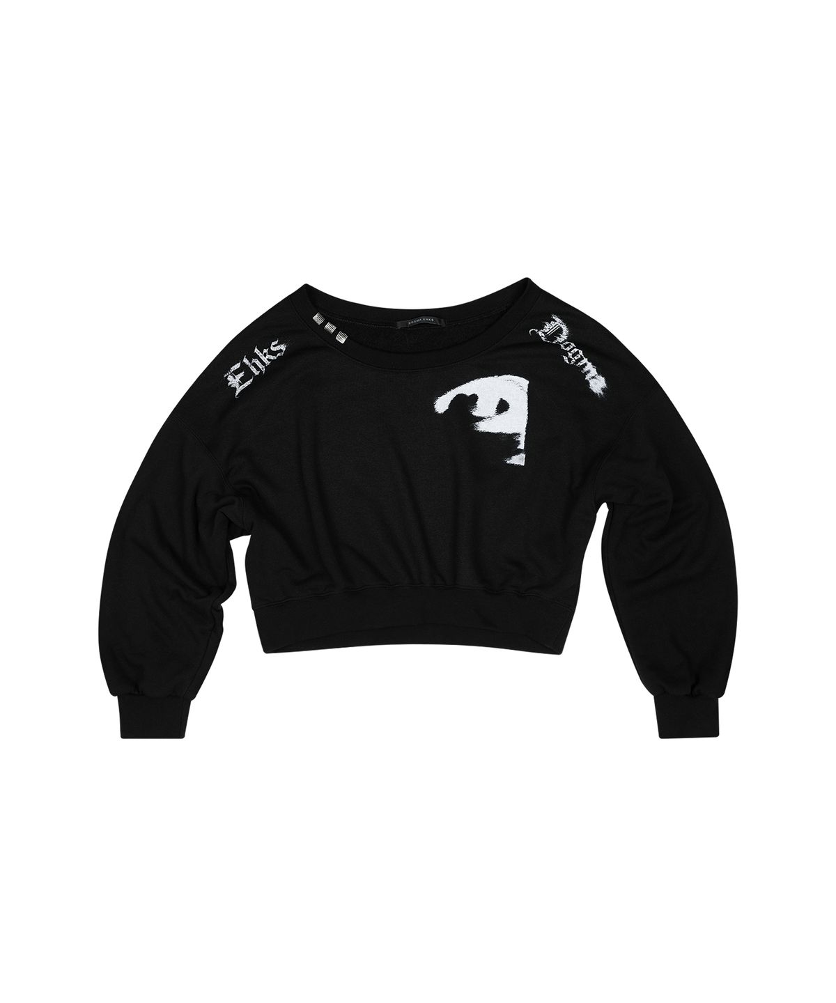 도그마 엑스(DOGMA EHKS) OFF SHOULDER SWEAT SHIRT BLACK