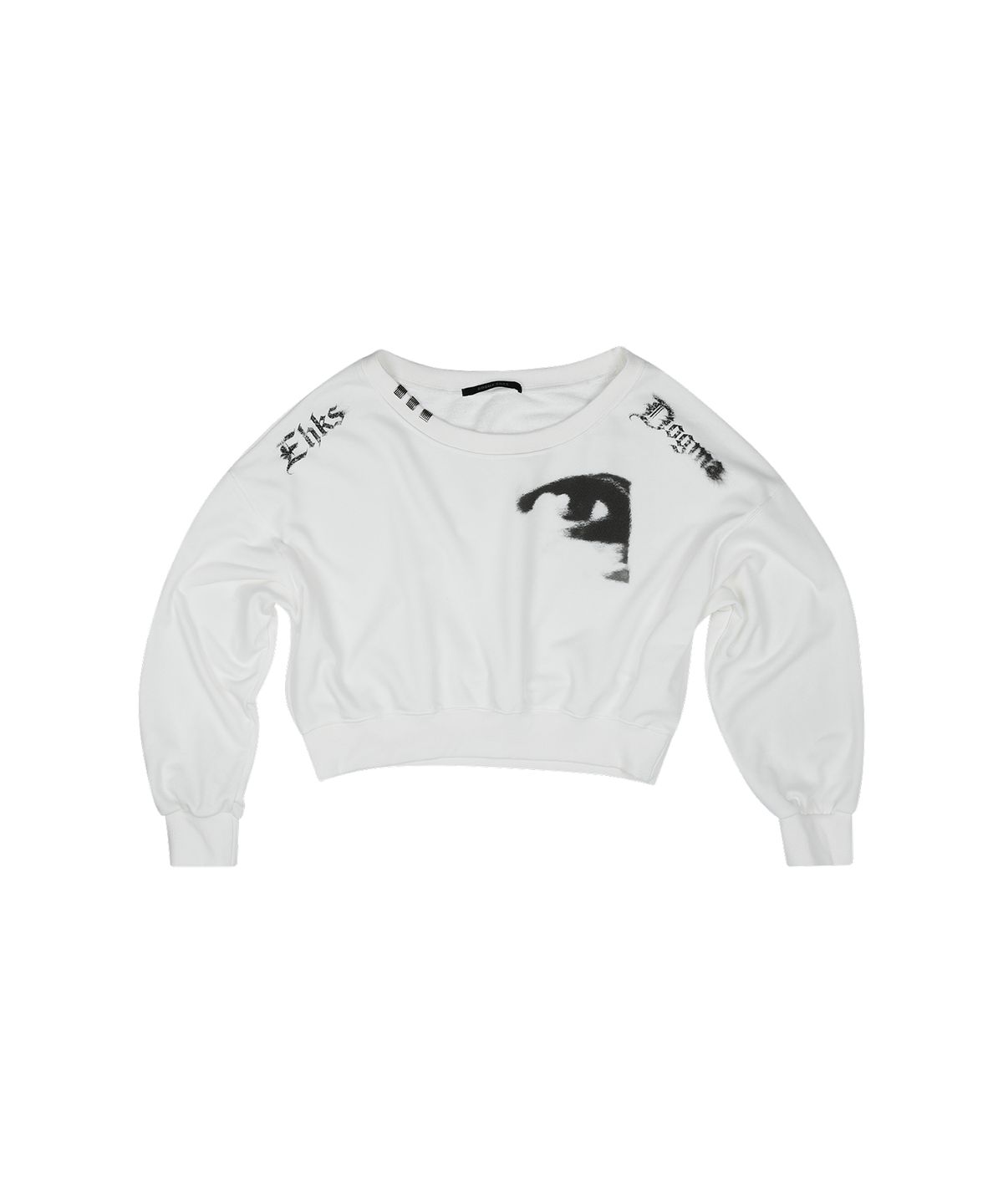 도그마 엑스(DOGMA EHKS) OFF SHOULDER SWEAT SHIRT WHITE